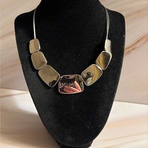 Lia Sophia ‘Silvado’ Silver Tone Panel Necklace 16”+3”